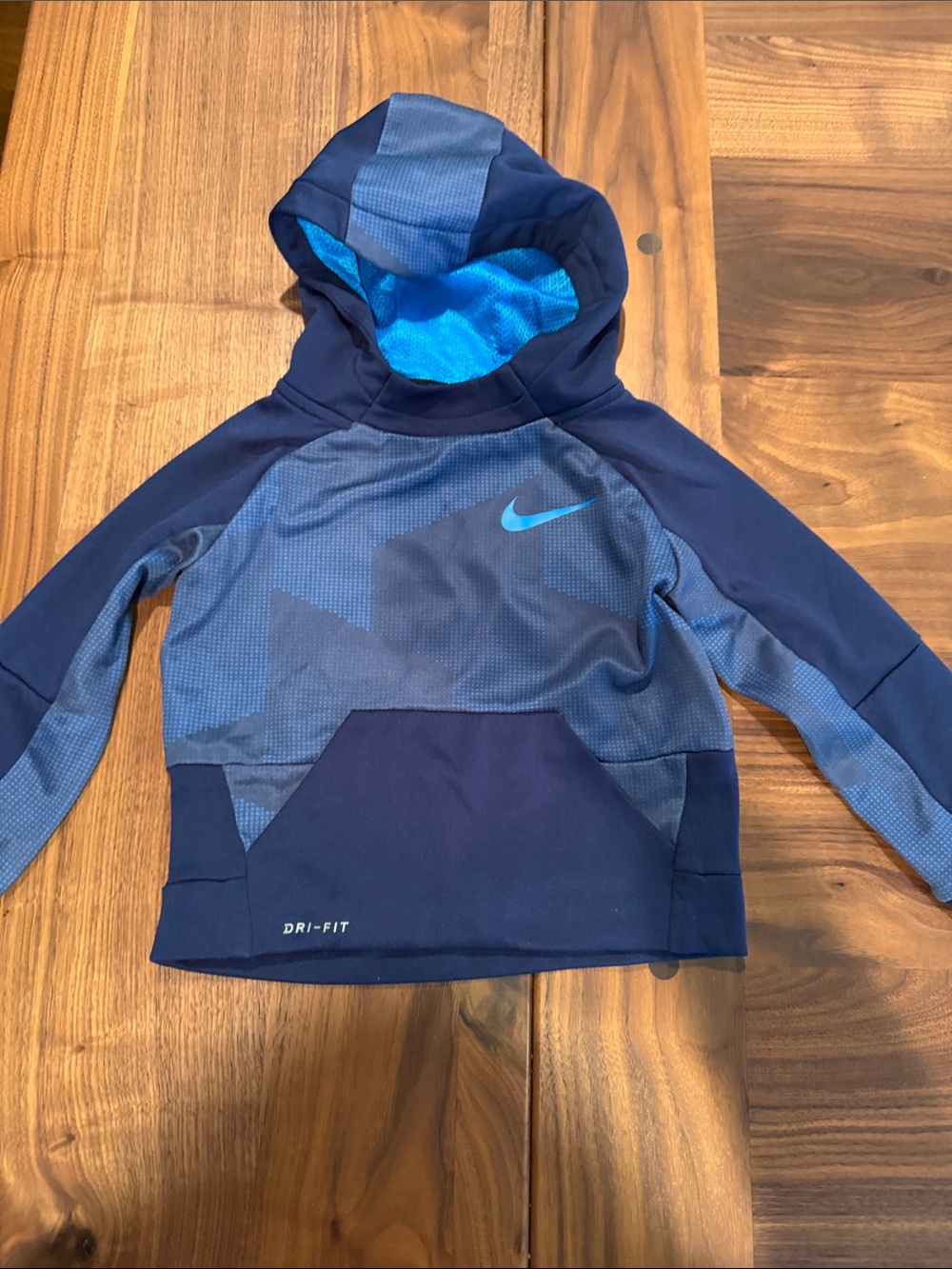 Nike Navy and Bright Blue Dri-FIT Kids' Hooded Pullover